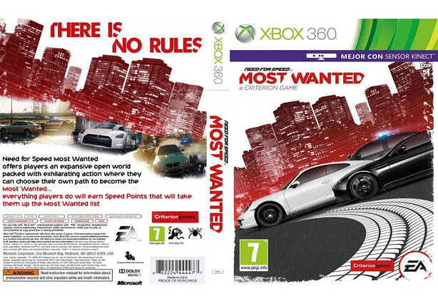 Гра для ігрової консолі Xbox 360, Need For Speed: Most Wanted (2012, цікавіше з Kinect), фото 2