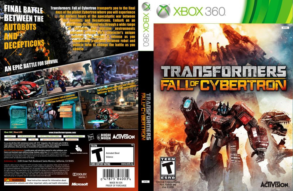 Гра для ігрової консолі Xbox 360, Transformers: Fall of Cybertron (LT 3.0, LT 2.0)