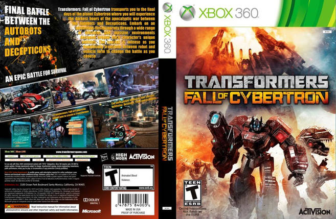 Гра для ігрової консолі Xbox 360, Transformers: Fall of Cybertron (LT 3.0, LT 2.0), фото 1