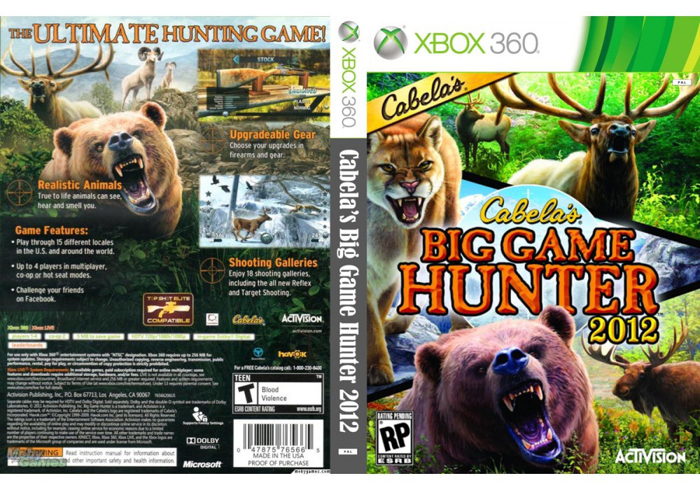 Гра для ігрової консолі Xbox 360, Cabela's Big Game Hunter 2012 (LT 3.0, LT 2.0)