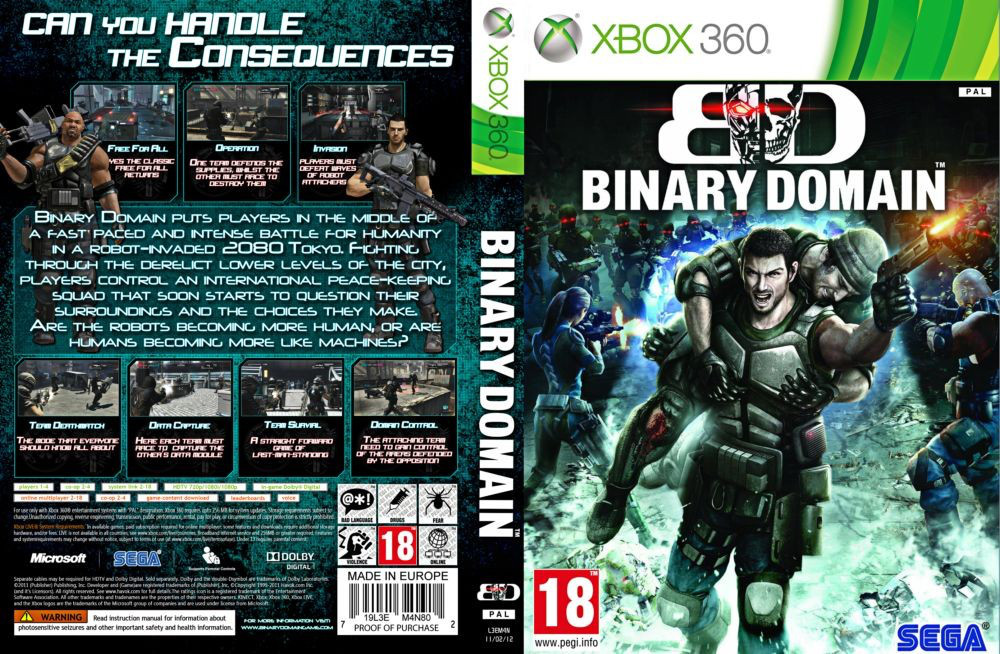 Гра для ігрової консолі Xbox 360, Binary Domain (LT 3.0, LT 2.0)