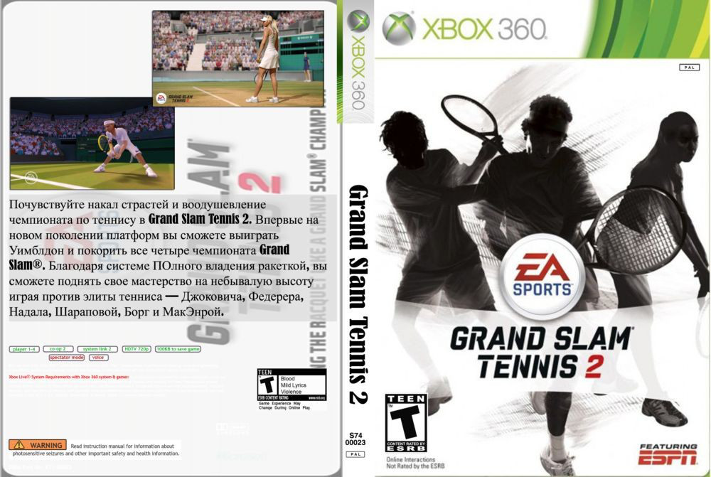 Гра для ігрової консолі Xbox 360, Grand Slam® Tennis 2 (LT 3.0, LT 2.0)
