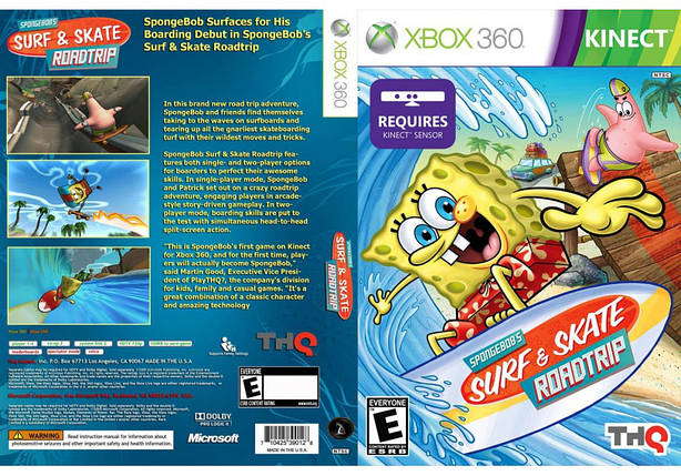 Гра для ігрової консолі Xbox 360, SpongeBob's Surf & Skate Roadtrip (Kinect, LT 3.0, LT 2.0), фото 1