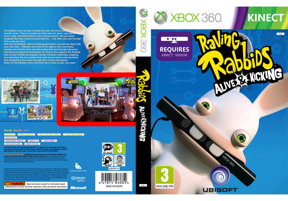 Гра для ігрової консолі Xbox 360, Raving Rabbids: Alive & Kicking (Kinect, LT 3.0, LT 2.0)
