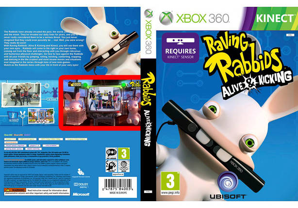 Гра для ігрової консолі Xbox 360, Raving Rabbids: Alive & Kicking (Kinect, LT 3.0, LT 2.0), фото 1