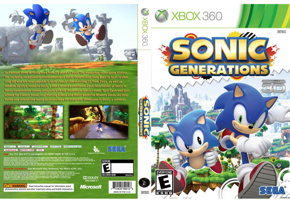 Гра для ігрової консолі Xbox 360, Sonic Generations