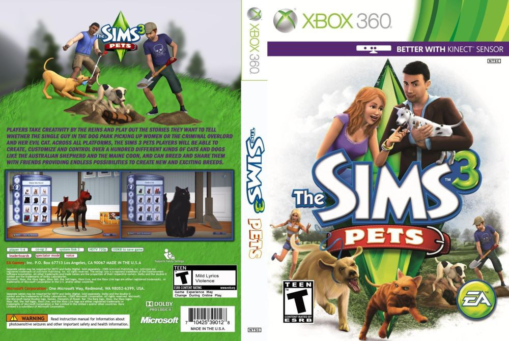 Гра для ігрової консолі Xbox 360, The Sims 3: Pets (цікавіше з Kinect, LT 3.0, LT 2.0)