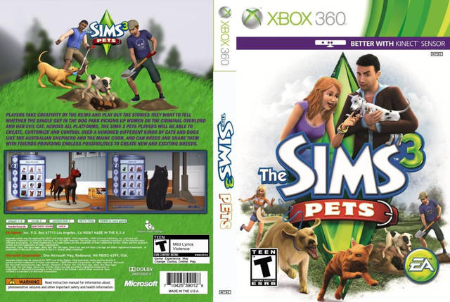 Гра для ігрової консолі Xbox 360, The Sims 3: Pets (цікавіше з Kinect, LT 3.0, LT 2.0), фото 1