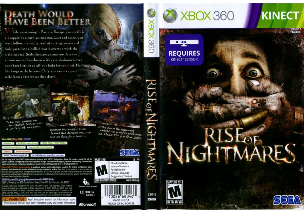 Гра для ігрової консолі Xbox 360, Rise of Nightmares (Kinect, LT 3.0, LT 2.0)