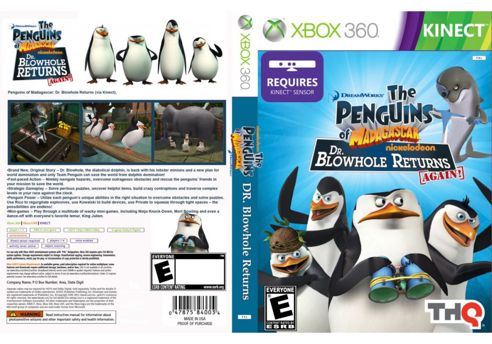 Гра для ігрової консолі Xbox 360, The Penguins of Madagascar: Dr. Blowhole Returns — Again (LT 3.0, LT 2.0)