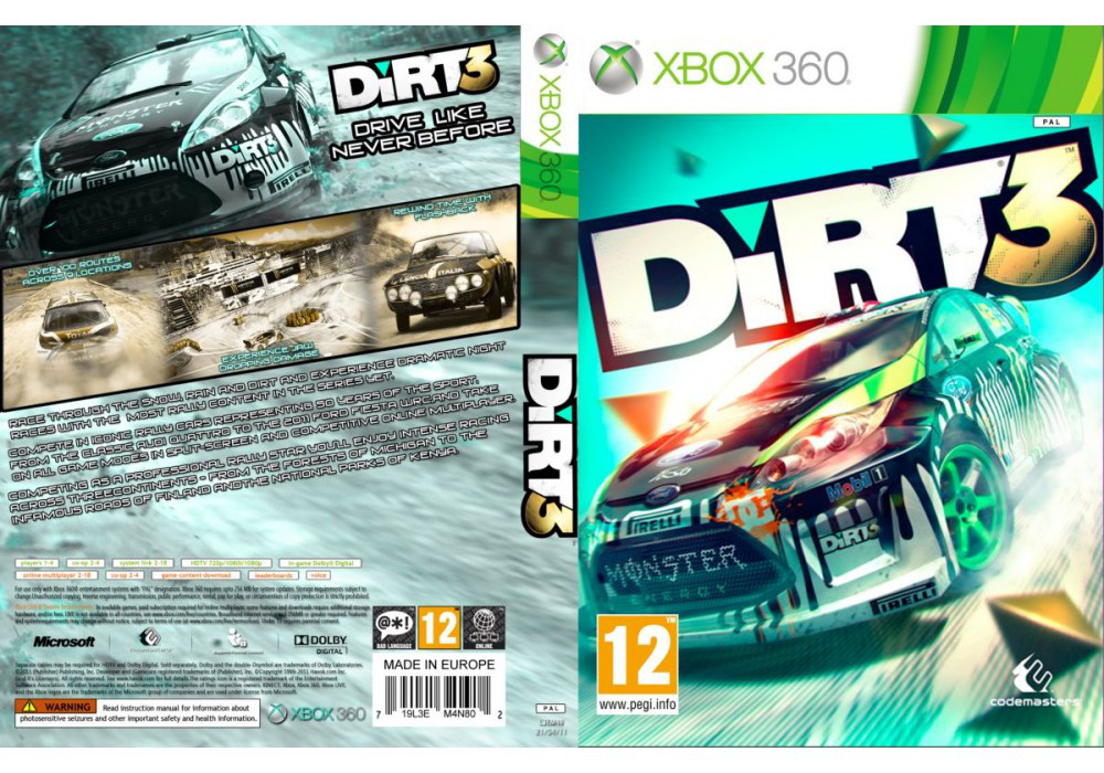 Гра для ігрової консолі Xbox 360, DiRT 3 (LT 3.0, LT 2.0)