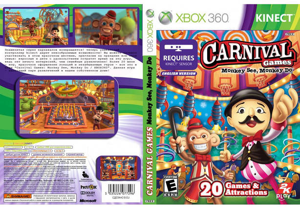 Гра для ігрової консолі Xbox 360, Carnival Games: Monkey See, Monkey Do! (Kinect, LT 3.0, LT 2.0), фото 1