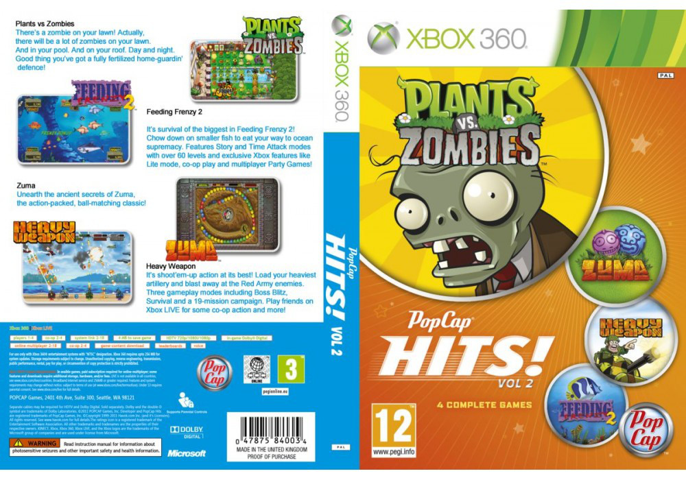 Гра для ігрової консолі Xbox 360, PopCap Hits! vol.2 (LT 3.0, LT 2.0)
