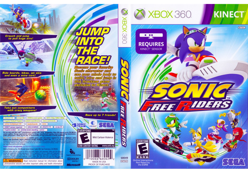 Гра для ігрової консолі Xbox 360, [Kinect] Sonic Free Riders (LT 3.0, LT 2.0)
