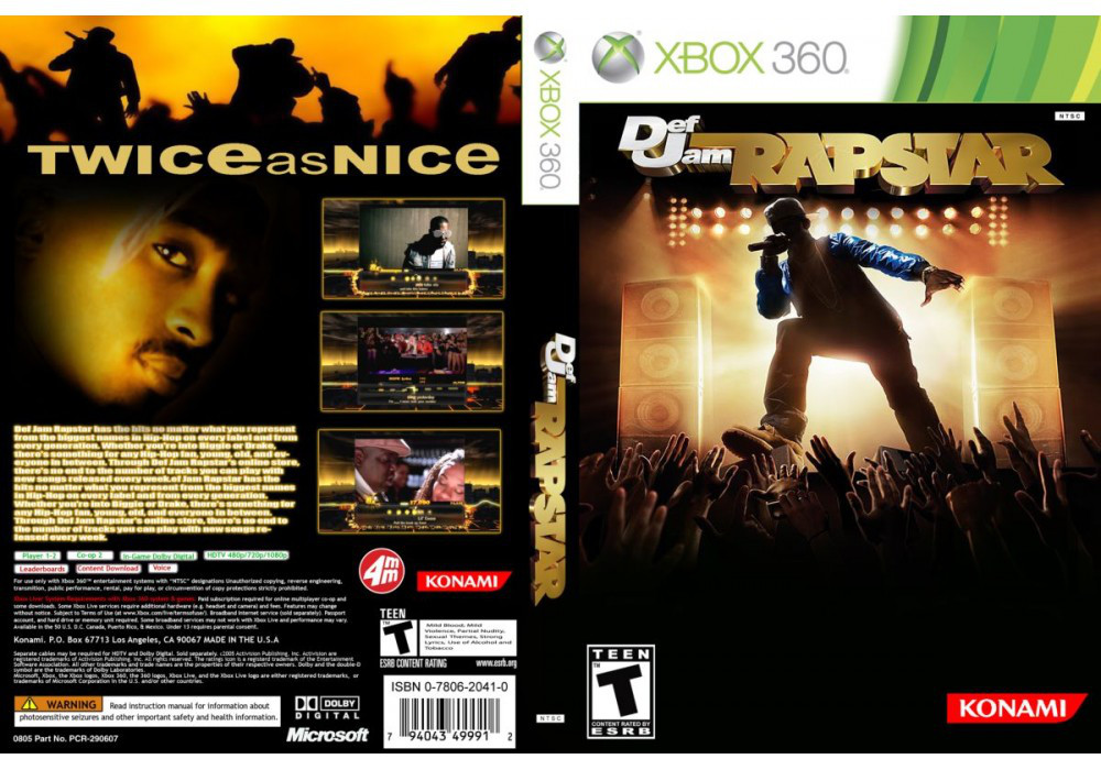 Гра для ігрової консолі Xbox 360, Def Jam Rapstar (LT 3.0, LT 2.0)