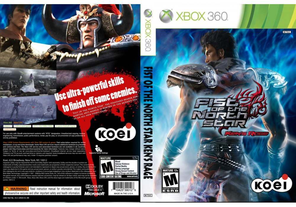 Гра для ігрової консолі Xbox 360, Fist of the North Star Kens Rage (LT 3.0, LT 2.0)