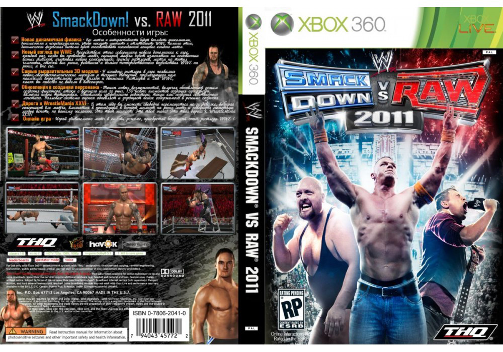 Гра для ігрової консолі Xbox 360, WWE SmackDown vs RAW 2011 (LT 3.0, LT 2.0)