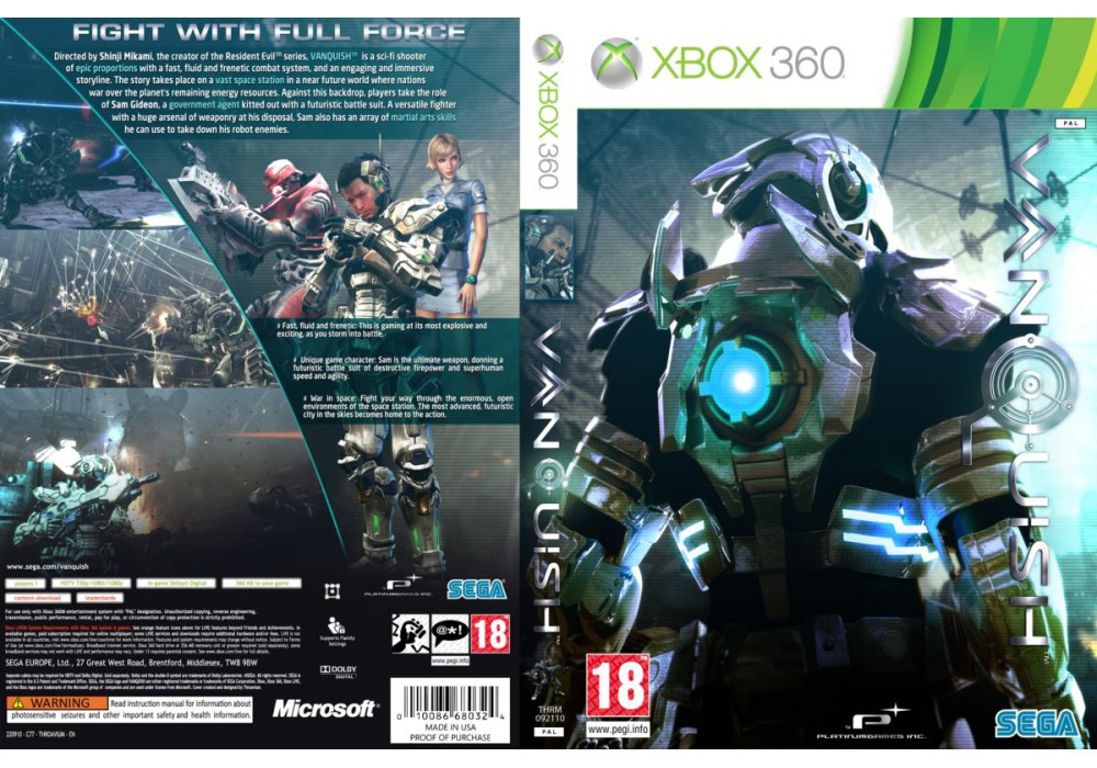 Гра для ігрової консолі Xbox 360, Vanquish (LT 3.0, LT 2.0)