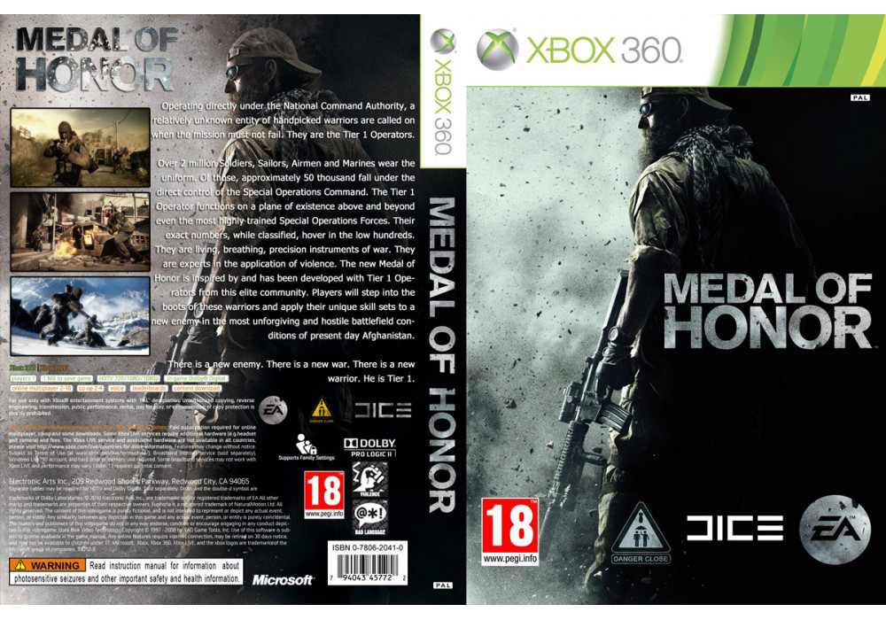 Гра для ігрової консолі Xbox 360, Medal of Honor (LT 3.0, LT 2.0)
