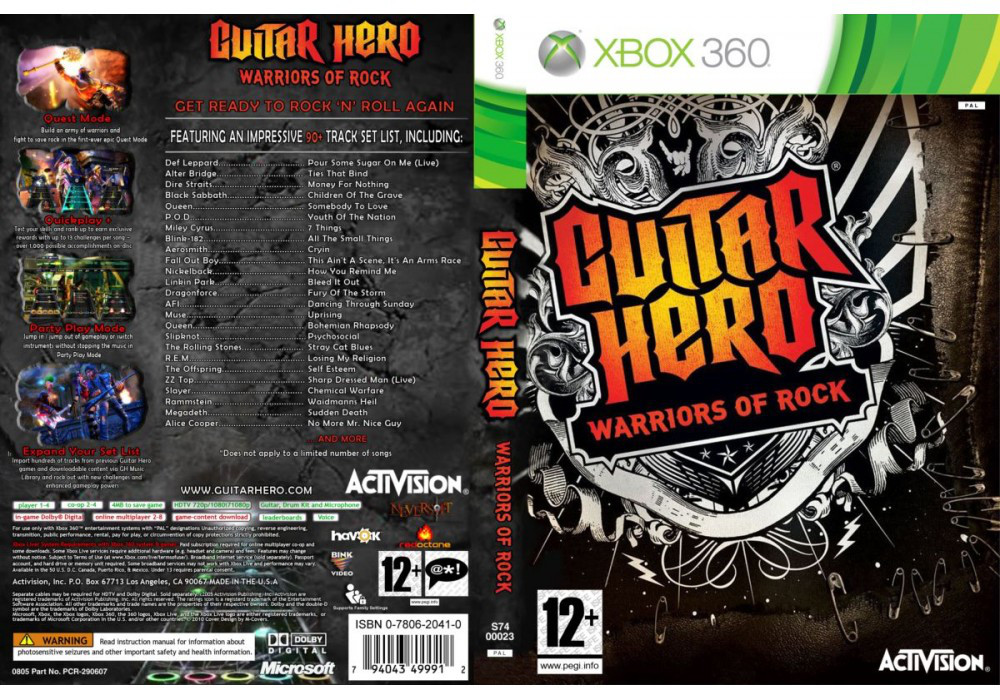 Гра для ігрової консолі Xbox 360, Guitar Hero: Warriors of Rock (LT 3.0, LT 2.0)