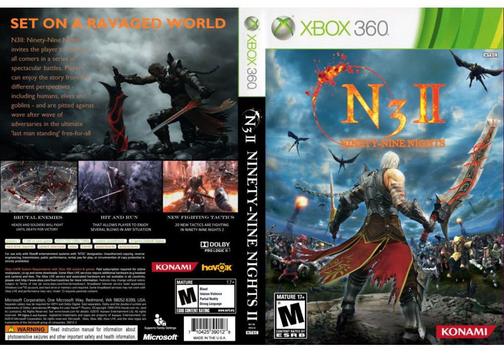 Гра для ігрової консолі Xbox 360, Ninety-Nine Nights II (LT 3.0, LT 2.0)