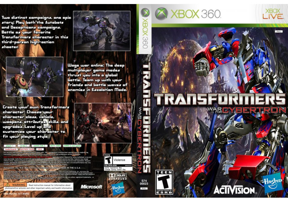 Гра для ігрової консолі Xbox 360, Transformers: War for Cybertron (LT 3.0, LT 2.0) - фото 1 - id-p701875826
