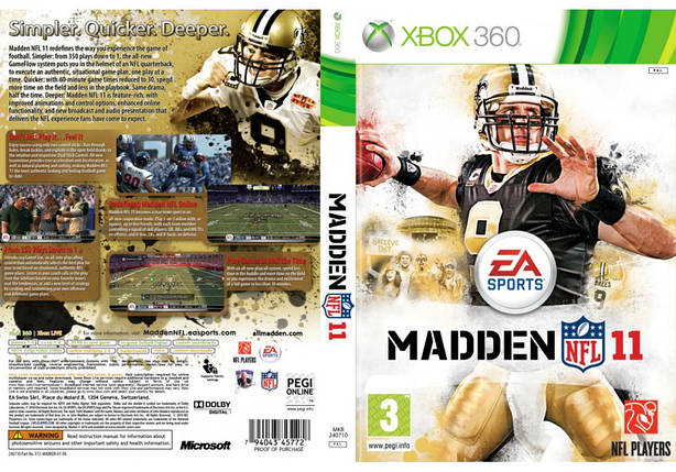 Гра для ігрової консолі Xbox 360, Madden NFL 11 (LT 3.0, LT 2.0), фото 1