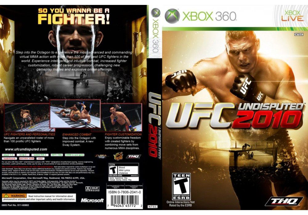 Гра для ігрової консолі Xbox 360, UFC Undisputed 2010 (LT 3.0, LT 2.0)
