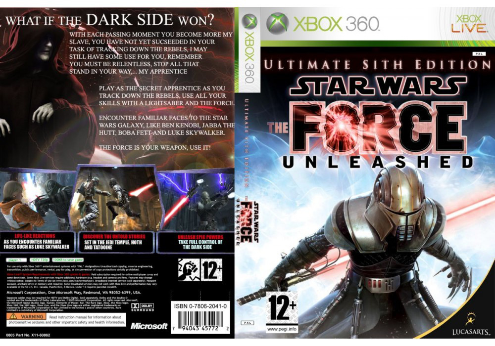 Гра для ігрової консолі Xbox 360, Star Wars The Force Unleashed (російська версія, (LT 3.0, LT 2.0)