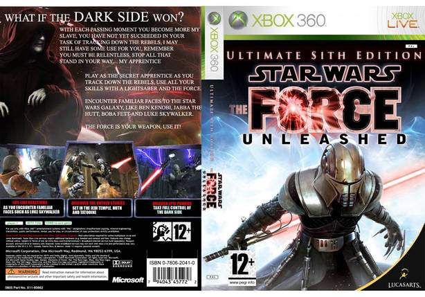 Гра для ігрової консолі Xbox 360, Star Wars: The Force Unleashed — Ultimate Sith Edition (LT 3.0, LT 2.0), фото 1