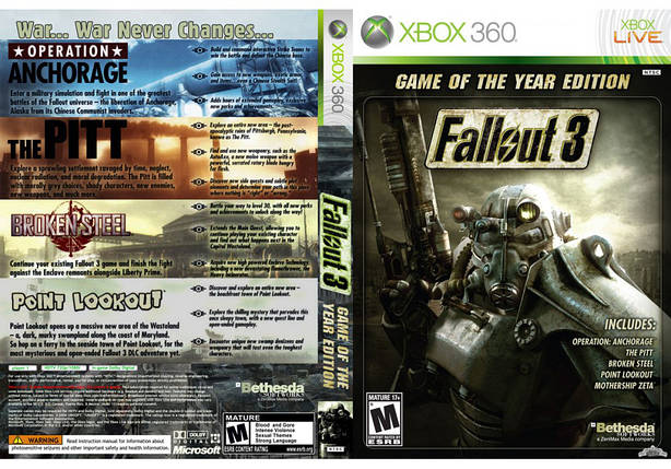 Гра для ігрової консолі Xbox 360, Fallout 3 Game of the Year Edition (LT 3.0, LT 2.0), фото 1