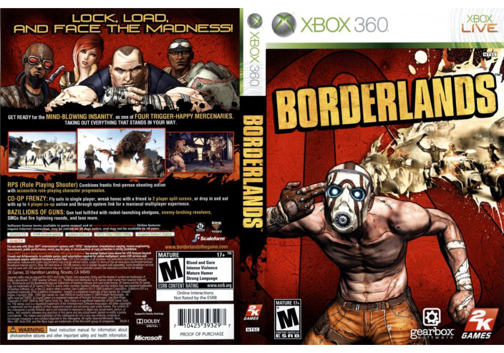 Гра для ігрової консолі Xbox 360, Borderlands (LT 3.0, LT 2.0)