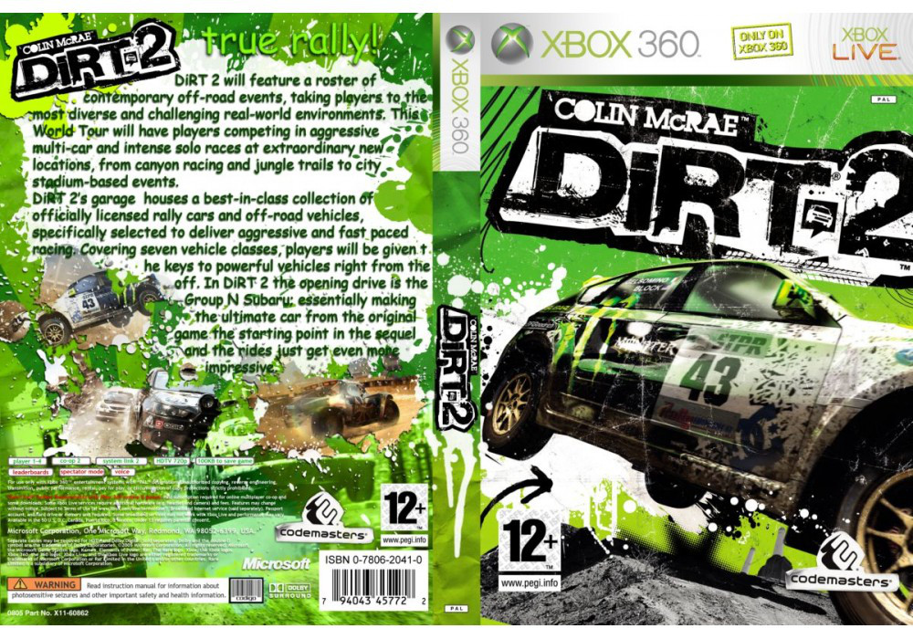 Гра для ігрової консолі Xbox 360, Colin McRae: DiRT 2 (LT 3.0, LT 2.0)