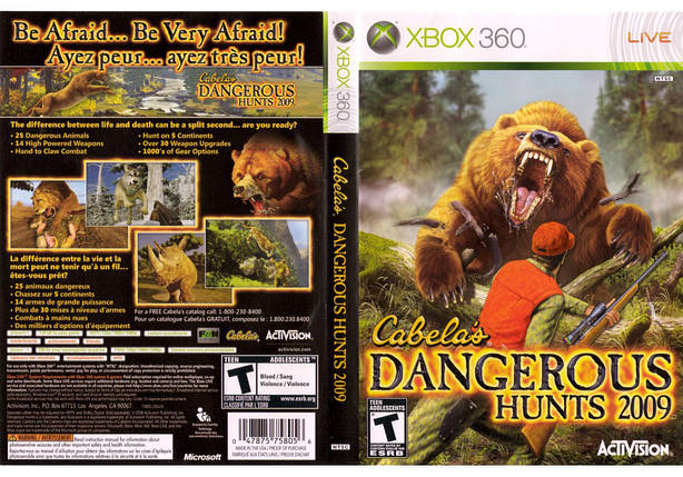 Гра для ігрової консолі Xbox 360, Cabela's Dangerous Hunts 2009 (LT 3.0, LT 2.0), фото 1