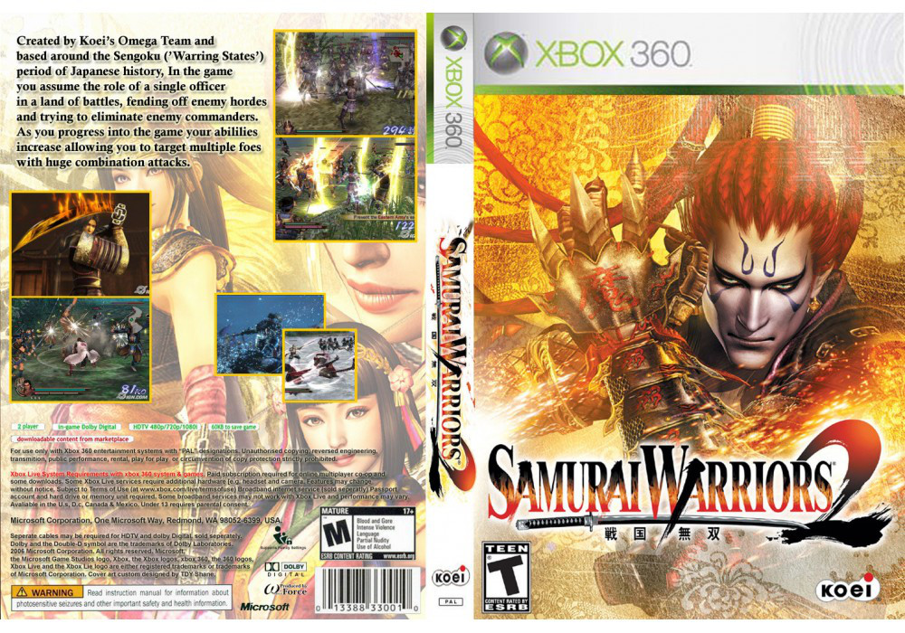 Гра для ігрової консолі Xbox 360, Samurai Warriors 2 (LT 3.0, LT 2.0)