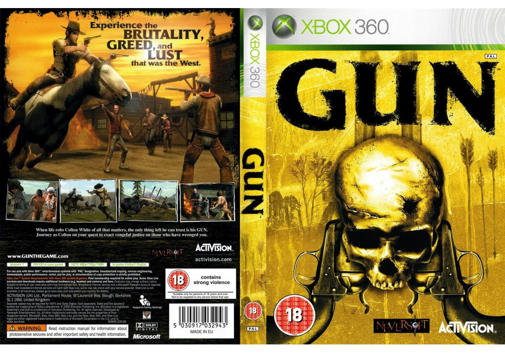 Гра для ігрової консолі Xbox 360, Gun (LT 3.0, LT 2.0)