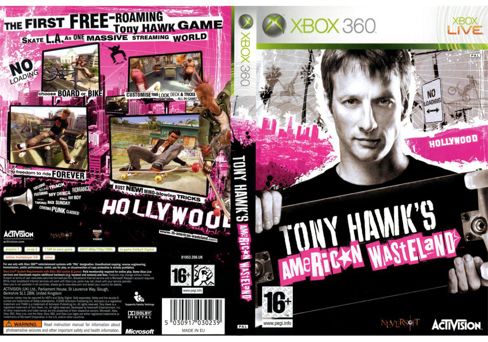 Гра для ігрової консолі Xbox 360, Tony Hawk's American Wasteland (LT 3.0, LT 2.0)