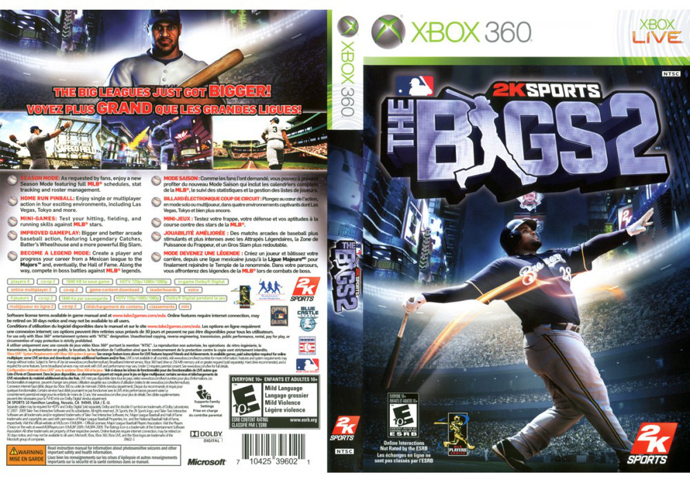 Гра для ігрової консолі Xbox 360, The Bigs 2 (LT 3.0, LT 2.0)