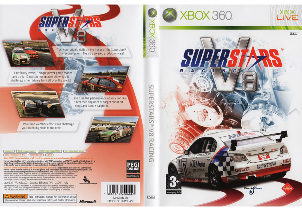 Гра для ігрової консолі Xbox 360, Superstars V8 Racing (LT 3.0, LT 2.0)