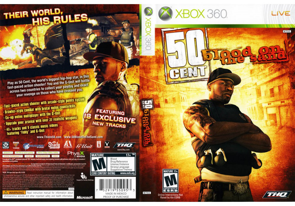 Гра для ігрової консолі Xbox 360, 50 Cent Blood On The Sand (LT 3.0, LT 2.0)