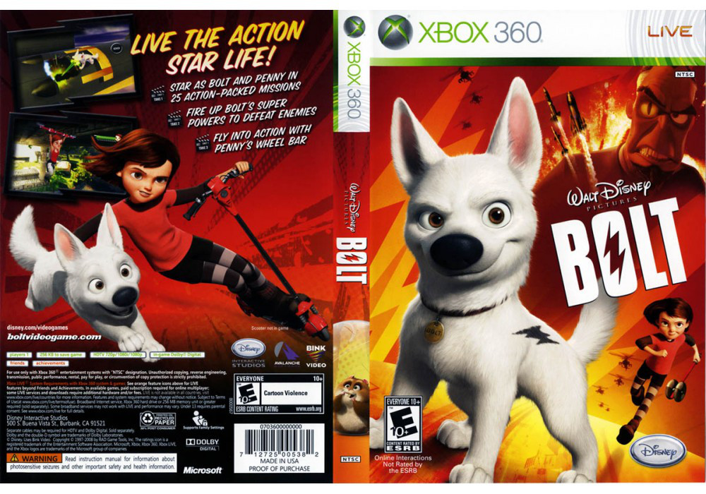 Гра для ігрової консолі Xbox 360, Disneys Bolt (LT 3.0, LT 2.0)