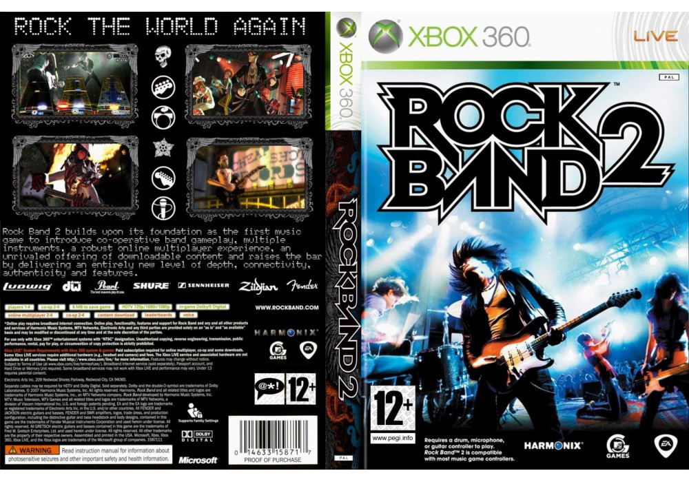 Гра для ігрової консолі Xbox 360, Rock Band 2 (LT 3.0, LT 2.0)