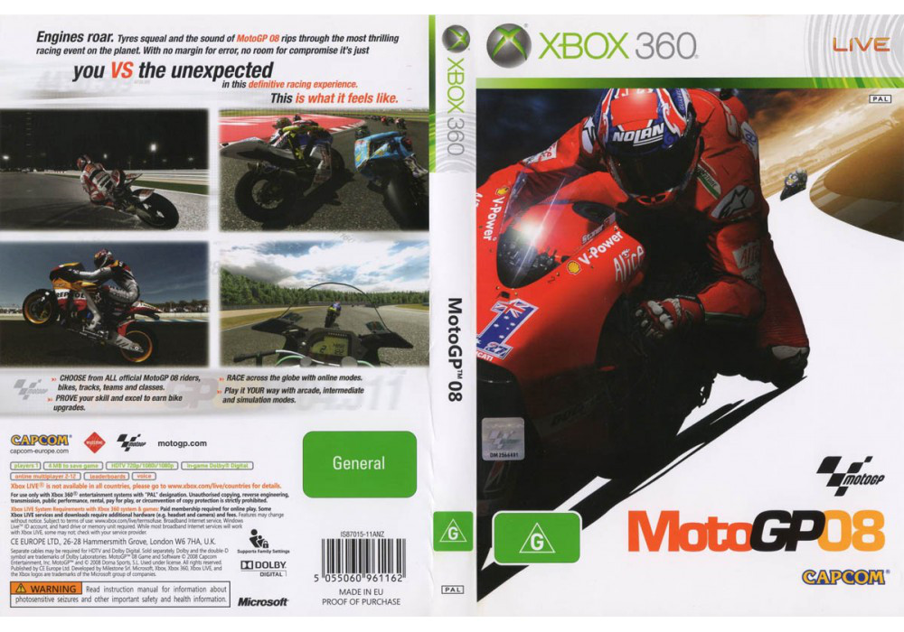 Гра для ігрової консолі Xbox 360, Moto GP 08 (LT 3.0, LT 2.0)