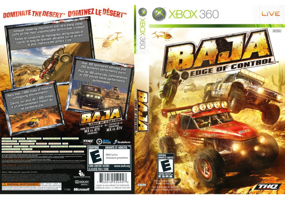 Гра для ігрової консолі Xbox 360, Baja: Edge Of Control (LT 3.0, LT 2.0) - фото 1 - id-p701876122