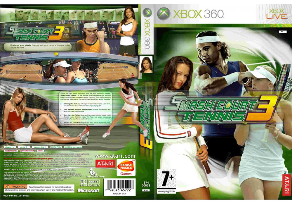 Гра для ігрової консолі Xbox 360, Smash Court Tennis 3 (LT 3.0, LT 2.0)