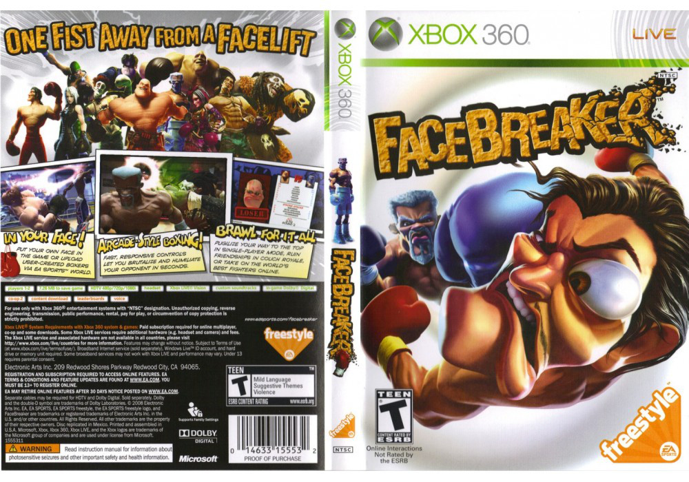 Гра для ігрової консолі Xbox 360, FaceBreaker (LT 3.0, LT 2.0) - фото 1 - id-p701876134