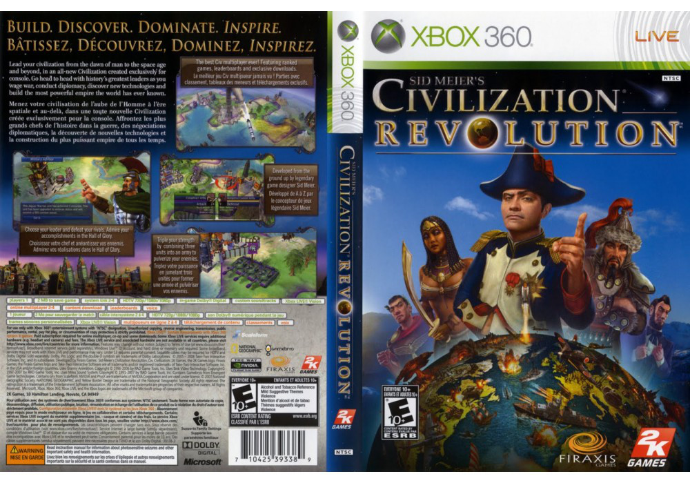 Гра для ігрової консолі Xbox 360, Civilization Revolution (LT 3.0, LT 2.0) - фото 1 - id-p701876155
