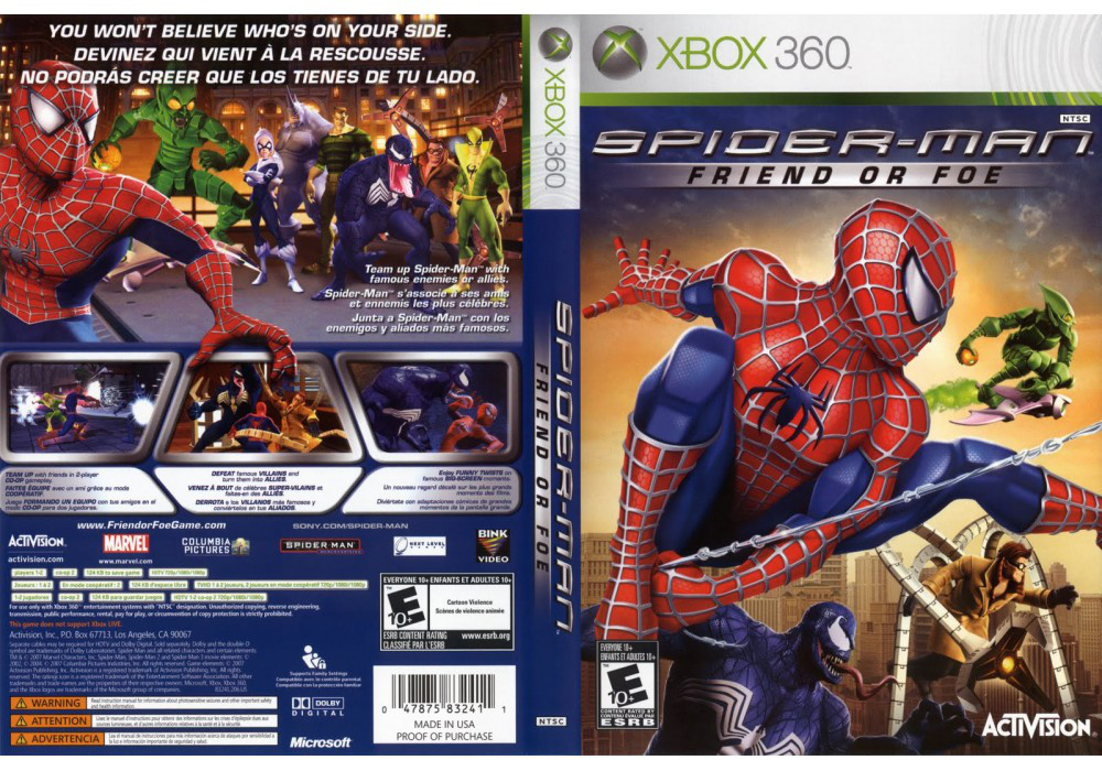 Гра для ігрової консолі Xbox 360, Spider-Man Friend Or Foe (LT 3.0, LT 2.0)
