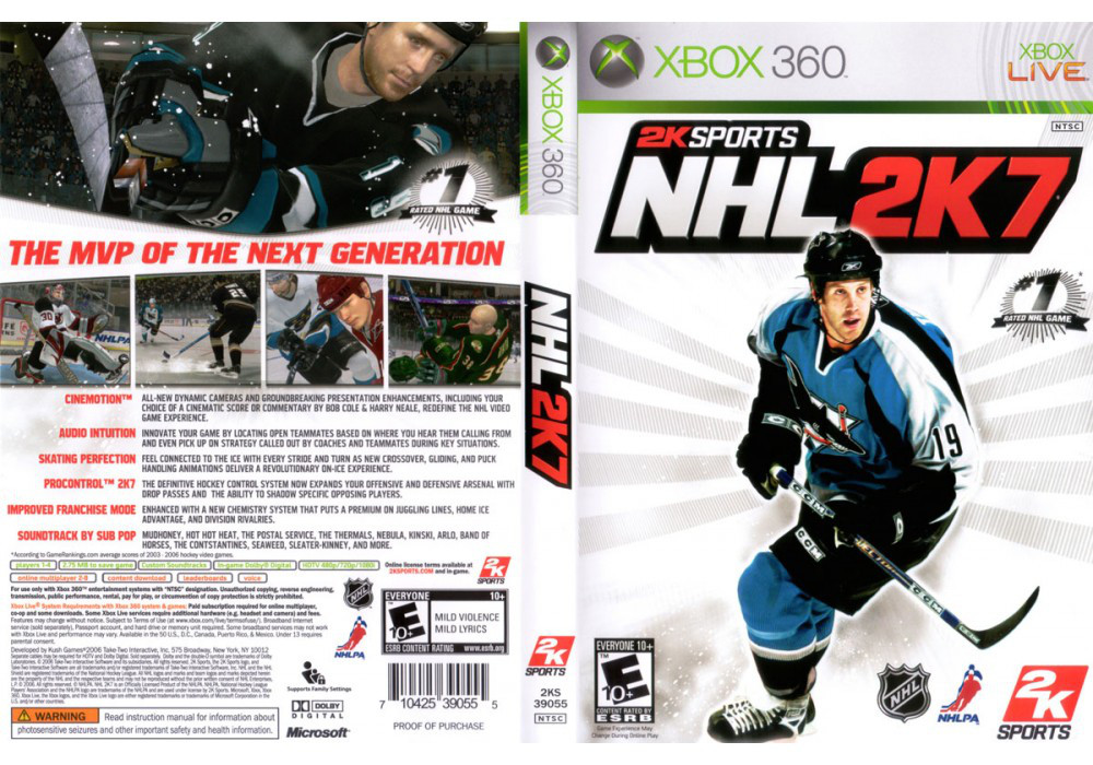 Гра для ігрової консолі Xbox 360, NHL 2K7 (LT 3.0, LT 2.0)