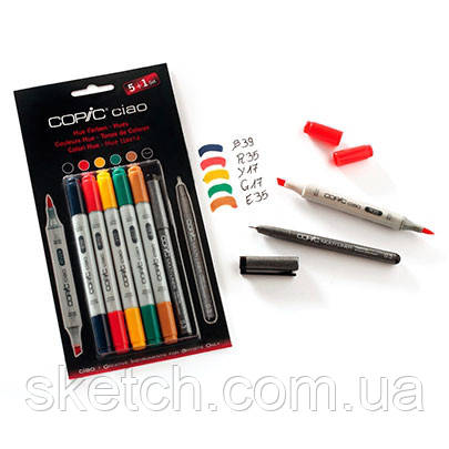 Набір маркерів Copic Ciao Set "5+1" Hues, кольори +лайнер